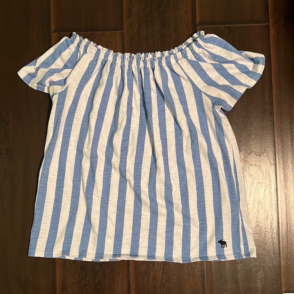 Abercrombie Kids Off the Shoulder Striped Top | Size 13/14